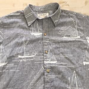Vintage Cooke St. for Liberty House sailboat print short sleeve button up top L